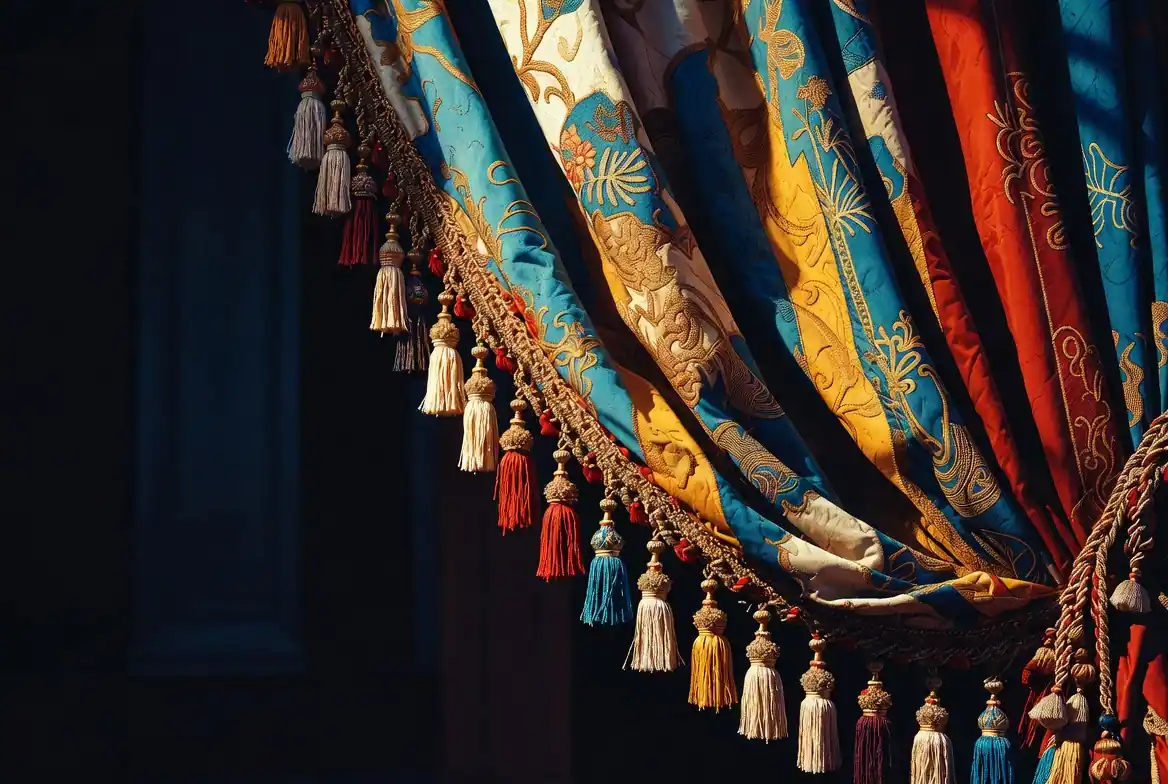 Perdele cu ornamente și ciucuri decorativi